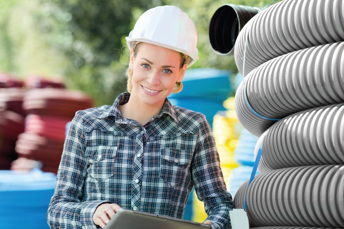 Business Lady with Polymer Tubes