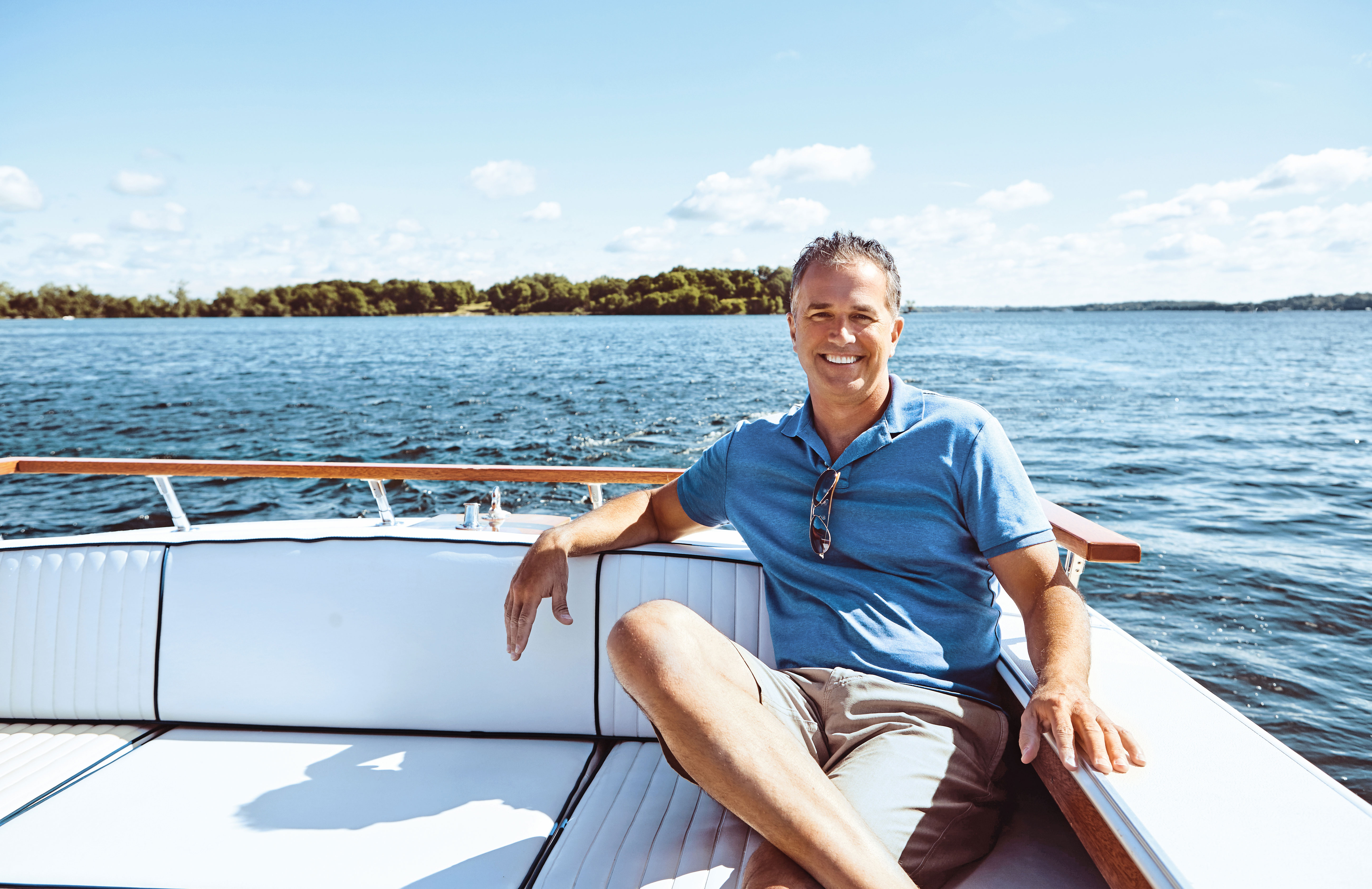 Mann Segelboot Kunstleder