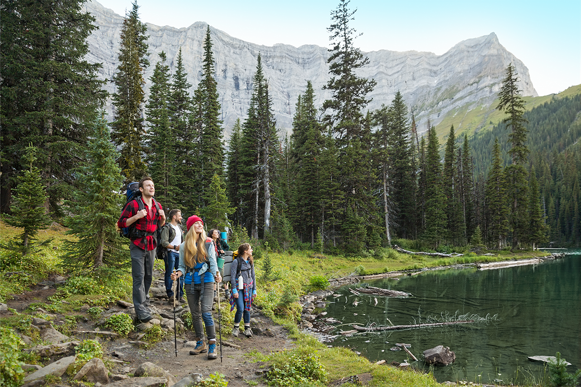 group of friends hiking