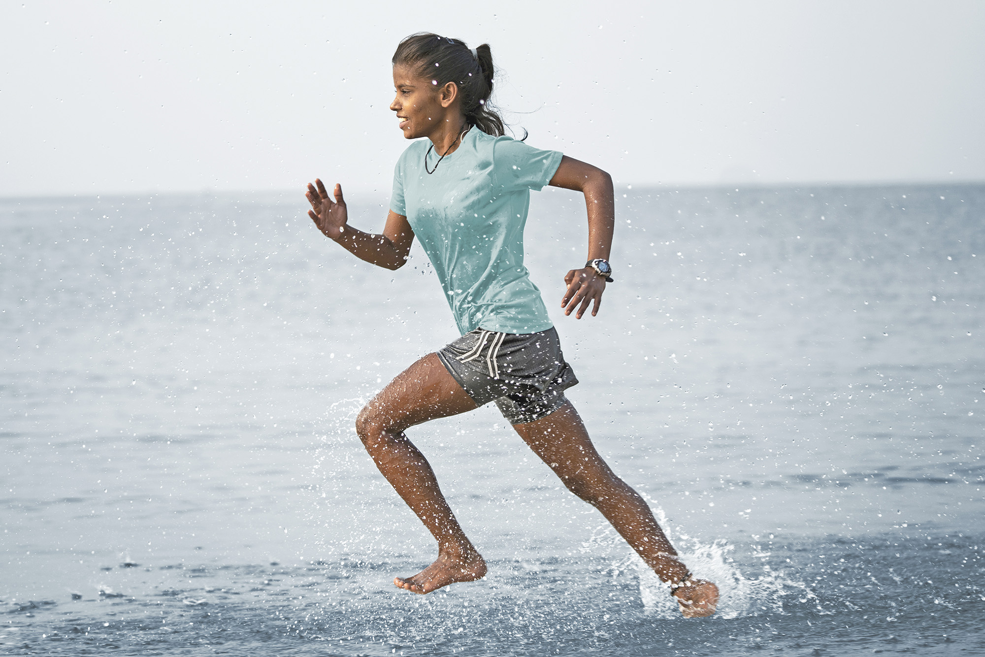 jogging at the beach