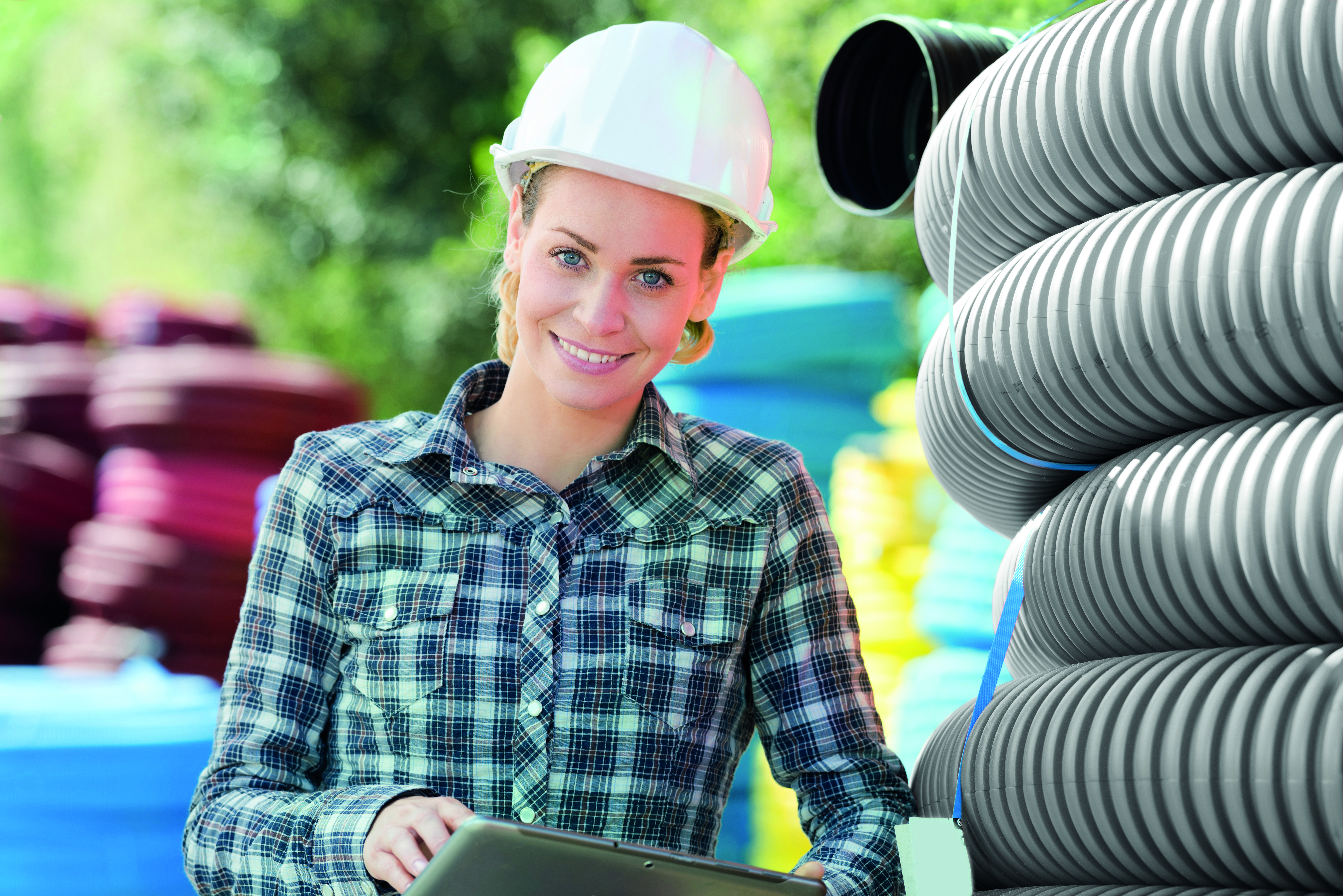 Business Lady with Polymer Tubes